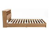 Artiss King Single Bed Frame with Storage, 4 Drawers, USB and Night Light Natural WBED-F-TAMBUR-KS-WOOD-ABC
