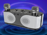 Wireless Bluetooth Karaoke Speaker with 2 Microphone Home KTV Set White V1263-JX-6966-2