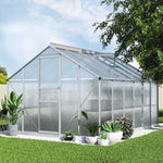 Green Fingers Greenhouse 3.6x2.5x1.95M Aluminium Polycarbonate Green House Garden Shed GH-ALU-C-362X250-AB