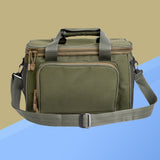 Fishing Tackle Bag with Adjustable Strap and Double Zipper Green V1192-AZ-W-25601
