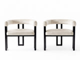 Artiss Dining Chairs Set of 2 Velvet Upholstered Barrel Chairs with Curved Armrests & Back Beige UPHO-C-DIN-2553-BGX2