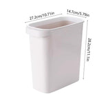 Space-Saving Slim Trash Can - 12.9L Plastic Waste Bin with Push Lid, Fits Narrow Spaces, Lightweight V1370-AZ4-13634