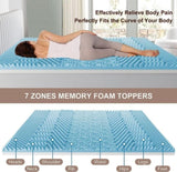 7 Zone Memory Foam Topper Mattress Toppers Cool Gel Pad Mat Medium Firm 8cm Thick 90cm x 190cm V201-W12782473