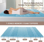 7 Zone Memory Foam Topper Mattress Toppers Cool Gel Pad Mat Medium Firm 8cm Thick 183cm x 203cm V201-W12782462