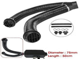 75 mm Car Heater Y-Piece Duct Hose Connector, Hot Air Outlet Valve with Clamps for Webasto V1189-LC-QP-00307