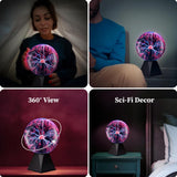 Plasma Ball Lamp - Touch & Sound Sensitive USB-Powered Globe for Decor, Parties & STEM Learning V1107-CS-DLZD2