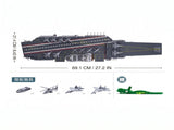 Sluban B1189 Model Kit 1450 Aircraft Carrier Shandong Type 002 PLAN Warship Navy Vessel Boat B SLB1189