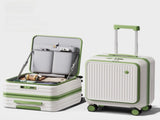Green and white Front Opening Carry On Luggage 18 Inch - Lightweight Hard Shell Suitcase with V888-ELOSUNG47216