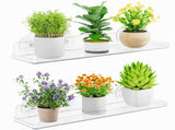 Window Plant Shelves 14.6", 2 Pack Acrylic Suction Cup Holder No-Drill Window Sill Extender for V1107-116-54589-CLR-3PACK