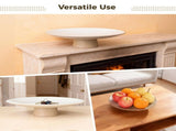 Ceramic Pedestal Decorative Bowl, Large Fruit Bowl Modern Ceramic Pedestal Bowl with Wavy Pattern, V1192-AZ-W-18286