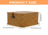 Woven Storage Basket Set, Khaki Wicker Organizer for Home, Office, Kitchen, Multi-Purpose Decorative V1369-AZ3-W-12817