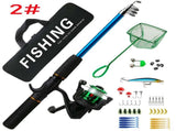 Beginner Fishing Set Fishing Tackles Including Reel Telescopic Rod Float Baits Hook Connector V1107-133-46996-GRE1