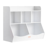 VEVOR Wood Kid Storage Cubby, Toy Storage Organizer with Bookshelf, 5-Cubby Wood Toy Storage V952-ETCWG9848140XOTT5V0
