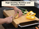 CARLA HOME Chopping Board with with 2 Organiser Stainless Steel Trays Containers LSB-36085