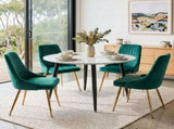Velvet Elegance Dining Set V264-DNT-405-WHE-DNC-414V-GRN-4