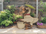 Standing Duck w Umbrella Pot Planter 46cm V637-03827DCK