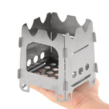 Portable Folding Stainless Steel Wood Stove Outdoor Camping Cookware with Storage Sack for V1366-AZ2-W-14806