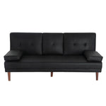 3 Seater Adjustable Sofa Bed With Cup Holder Black V264-SOF-609L-BLK-NA-1