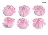 6PCS Velvet Xmas Balls Decorations Elegant Velvet Ornaments for Xmas Tree Wedding Party Pink V1294-YM0901-240702FB06-2