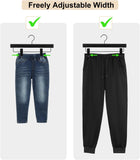 TOPIA HANGER Black Wooden Pants Hangers, Wood Skirt Hangers with Clips, Deluxe Jeans Hanger with V1258-DP02-F-222