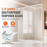 VEVOR Semi-frameless Double Sliding Shower Door SGCC Tempered Glass 1/4" Chrome V952-DBKSMTLYSM6MDOGXSV0