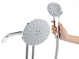 Chrome Plate High Pressure 3 Way Multi Setting Rainfall Style Dual Handheld Shower Head Combo V1294-YM0727-JY14617