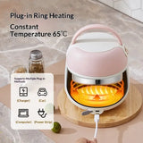 Portable Electric Lunch Box 65&degC Constant Rapid Heating, 304 Stainless Steel Removable Inner V1232-JRWCH-001