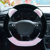 Car Steering Wheel Cover, Fluffy Soft Plush for Winter Warm, Cute Steering Wheel Protector with V1369-AZ3-W-06098