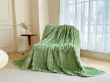 Dark Blue 230 x 200 CM Ultra-Soft Faux Rabbit Fur Plush Sofa Cushion & Bedding Blanket - Luxury V888-ELOSUNG49152