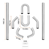 VEVOR DIY Universal Exhaust Kit 8 Pieces Exhaust Pipe Kit with Slip-Fit Joint V952-DZPQGTJ8PCS2IQRFLV0