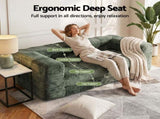 Artiss Comfort Boneless Sofa for Living Room Green Luxury Chenille SBED-K-CNIE-2S-GN