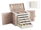 Embellir Jewellery Box 6 Layer Organiser Large Display Case Storage JEW-BOX-6T-WH