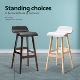 Artiss 2x Bar Stools Wooden Stool White BENT-C-077-WHX2