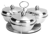 Stainless Steel Seasoning Pot Spice Salt Sugar Bowl Container with Rotating Storage Rack Lid Spoon V1294-YM0721-3118210032611