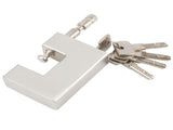 High Security Padlock Rectangular Thick Shackle AntiTheft Iron DShaped Door Lock V1294-YM0901-3114200082511