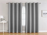 1 Piece Light Gray Blackout Curtain Panel With Grommets, Thermal Insulating Microfiber Drapes For V1237-ZY-807-319