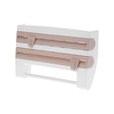 Plastic Wrap Storage Rack Cling Film Dispenser Cutter Paper Towel Holder Kitchen SuppliesKhaki V1294-YM0901-3118210131412