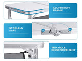 Portable Folding Camping Table with Aluminum Frame - Lightweight 60x40x50cm Picnic Table with Mesh V888-ELOSUNG18462
