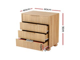 Artiss 4 Chest of Drawers Dresser Tallboy Pine FUR-Z-CDR-03-4D-WD-AB