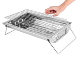 Barbecue Charcoal Grill Stainless Steel Folding Portable BBQ Tool Kits for Outdoor Camping Hiking V1294-YM0901-3111200126811
