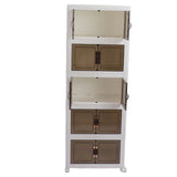 Collapsible Stackable Storage Bins Dustproof Folding Storage Bins Organizer with Lids 4 Moveable V1294-YM0901-3116230015515