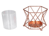 Plant Vase with Wrought Iron Flower Stand Transparent Glass Flower Pot Hydroponic Vase for Living V1294-YM0715-3115210273411