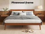 Artiss Bed Frame Queen Size Wooden Bed Base Walnut SPLAY WBED-SPLAY-Q-WAL-AB