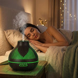 (2-Pack) 500mL Wood-Grain Ultrasonic Diffuser and Humidifier, 7-Color LED Night Light with Timer, V1265-AU-179-SHENMU-2