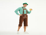 Munich Oktoberfest Clothing Men's Plaid Shirt Overall Costume Stage Performance Clothing Brown V1237-ZY-203-4707