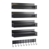 CARLA HOME 5 Pack Magnetic Spice Rack for Fridge Kitchen with Hook Bar V178-36504