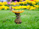 Bird feeders, outdoor resin bird feeders with brown bases, and bird feeders for outdoor garden, V1370-AZ4-16609