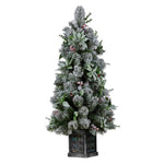 Snowy Crown Pine Potted Christmas Tree 1.2m Multicolour Pre-Lit with Snowball Lights 112_SENCR103