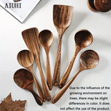 7-Piece Natural Teak Wooden Spoons for Cooking Set V728-PBVG11048