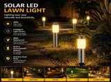 Small Silver Warm White Solar LED Stainless Steel Yard Light V1221-XM-LB596-GM44
